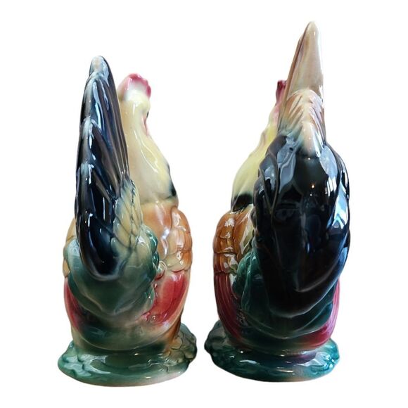 Vintage 1950s Royal Copley Porcelain Hen & Rooster Figurine Statue - Picture 4 of 8